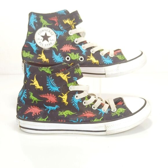 Converse Chuck Taylor All Star Dino Mid-Top Sneakers Kids Size 3 Dinosaurs - Picture 2 of 8